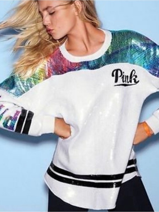 PINK Victoria's Secret Tops - SM - Rainbow Bling Jersey Limited Release 001 - Victoria’s Secret VS Pink NWT
